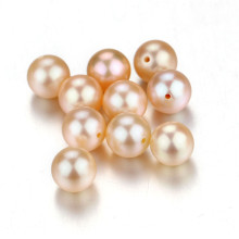 Snh 7-7.5mm Round Peach AAA Grade Freshwater Pearl Loose Beads